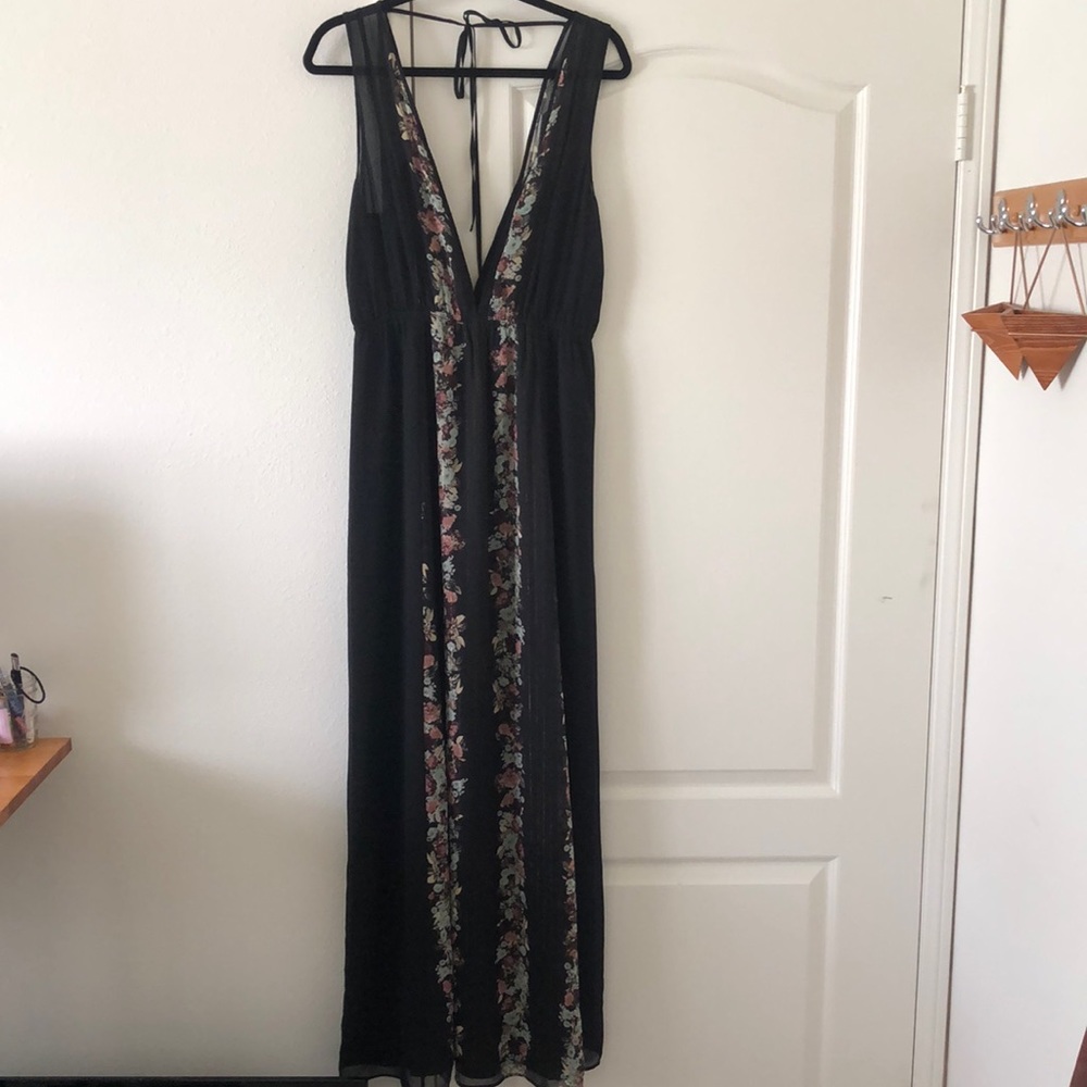 Long black flow BCBG dress